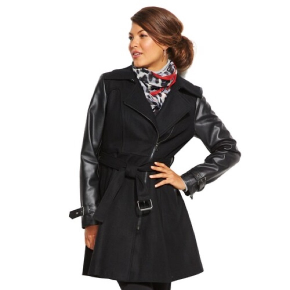 Wool Blend Trench Coat Plus Size sz 1x Giacca